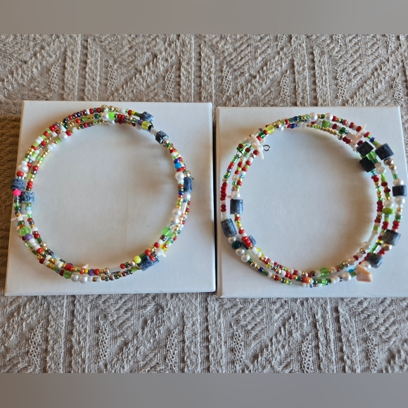 Jewelry - Beaded Bracelets Handmade Unique Set of Two